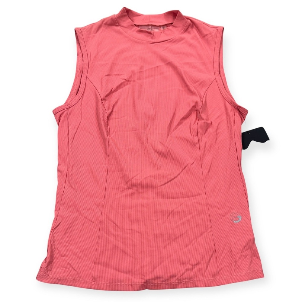 NEW Foray Golf Shirt Women's Medium Peach Mock Neck Sleeveless Rib Athletic USA